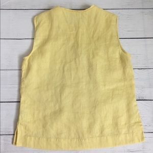 Go Silk Tops - Go Silk yellow sleeveless linen top s Go Silk Tops - Go Silk yellow sleeveless linen top s